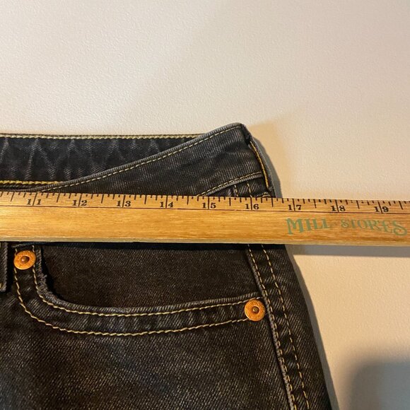 Levis Women 31 Noughties Bootcut Jeans Distressed Black Faded Whiskering Flare - Picture 7 of 10